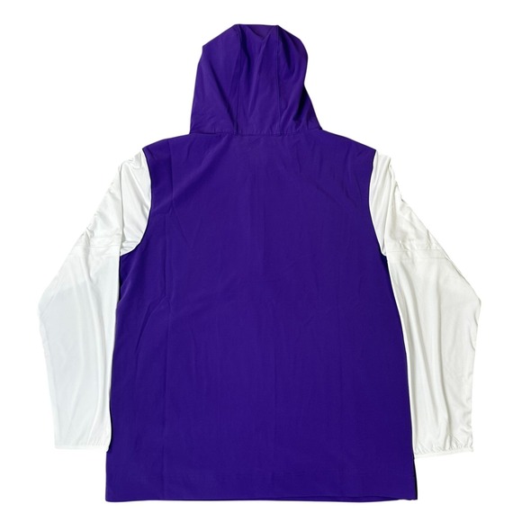 Nike Pregame 1/4 Zip Coaches Player Jacket Mens Large Purple Dri-Fit Hood NEW - Picture 2 of 5